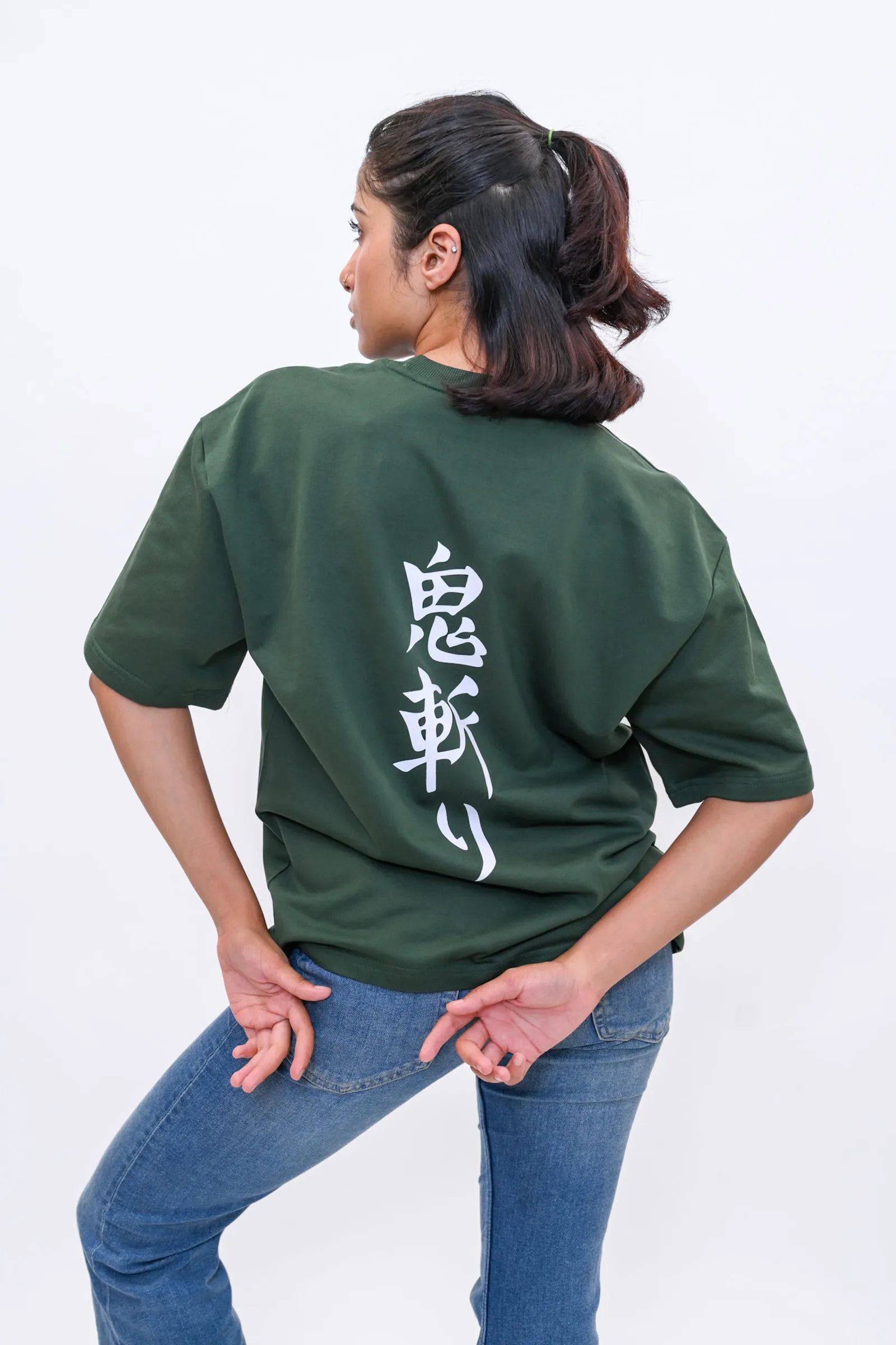 Roronoa Zoro Oversized Anime Graphic T-Shirt – Forest Green