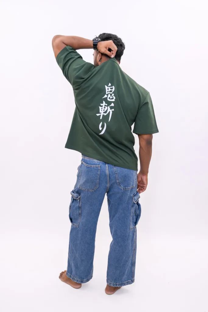 Roronoa Zoro Oversized Anime Graphic T-Shirt – Forest Green