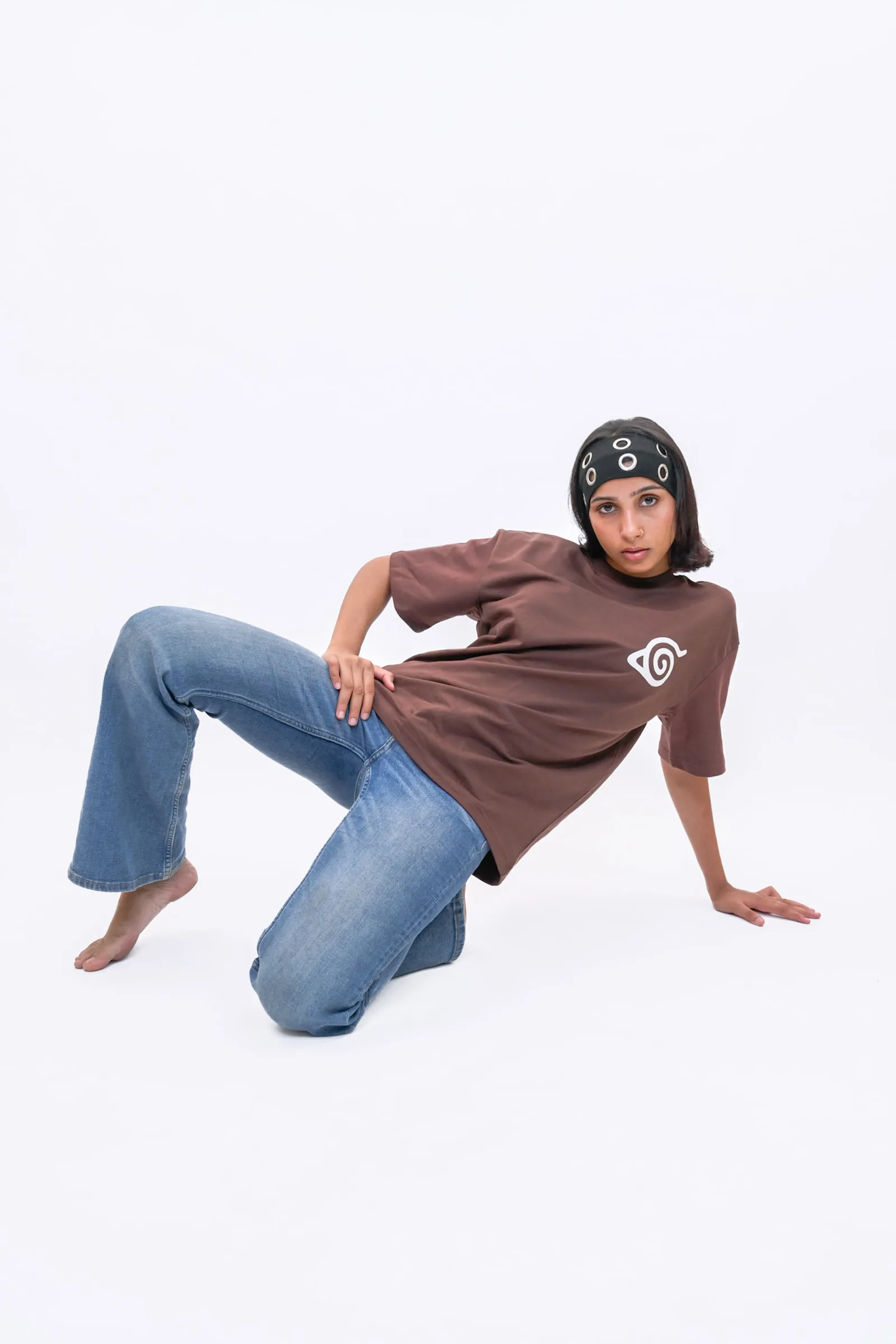 Naruto Uzumaki Oversized Anime Graphic T-Shirt – Brown
