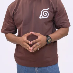 Naruto Uzumaki Oversized Anime Graphic T-Shirt – Brown