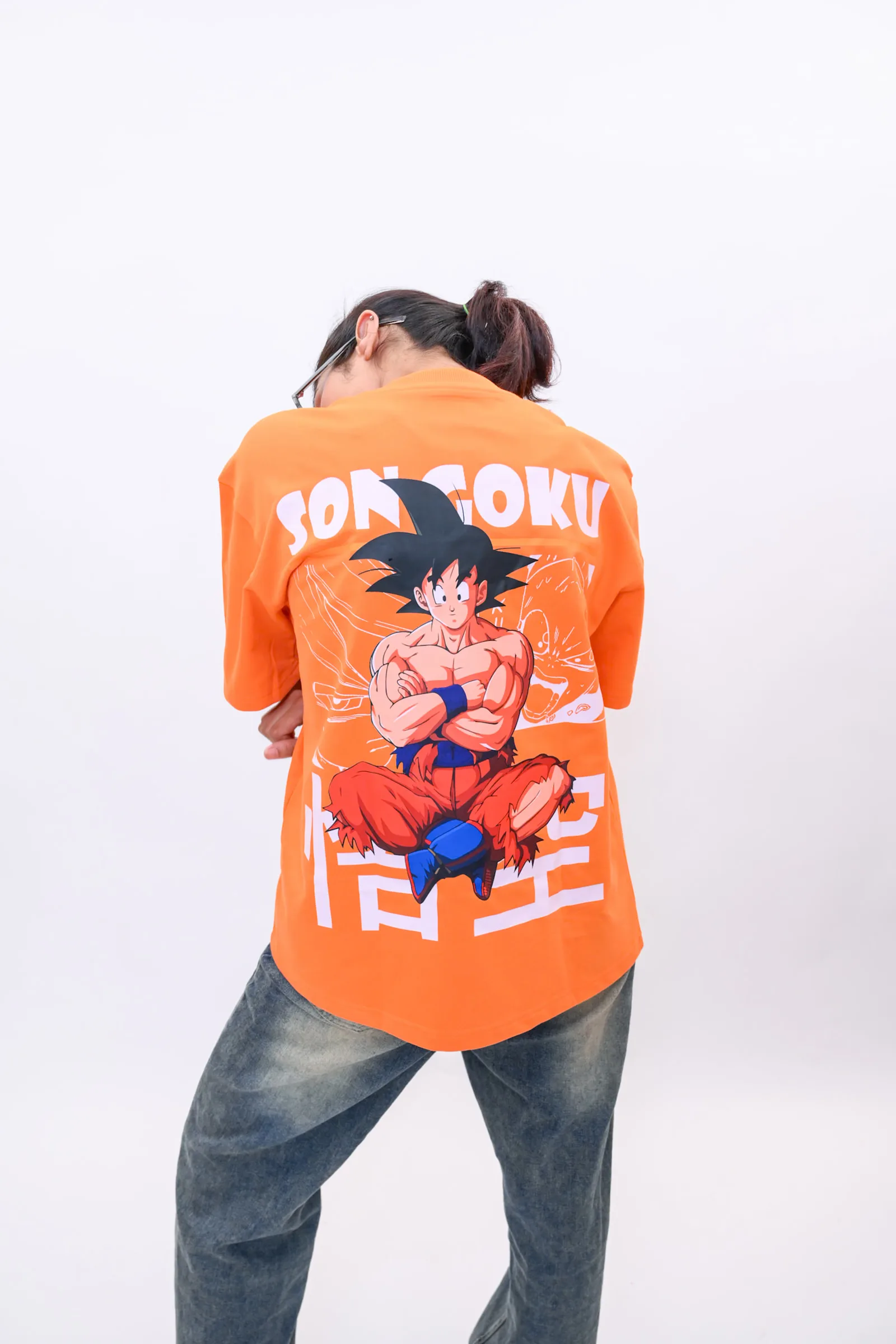 Son Goku Oversized Anime Graphic T-Shirt – Orange