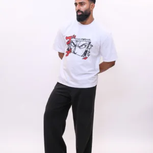 Saitama Oversized Anime Graphic T-Shirt – White